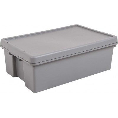 H/Duty Storage Box & Lid 92Ltr Grey