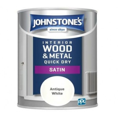 Johnstones Quick Dry Satin 750ml - Antique White Johnstones Quick Dry Satin 750ml - Antique White