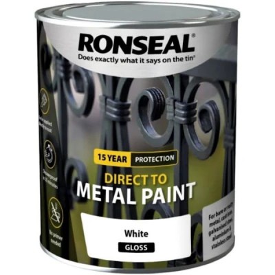 Ronseal Direct to Metal Paint White Gloss 750ml Ronseal Direct to Metal Paint White Gloss 750ml