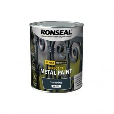 Ronseal Direct To Metal Paint 750ml Storm Grey Satin