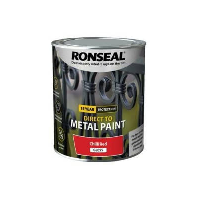 Ronseal Direct To Metal Paint 750ml Chilli Red Gloss