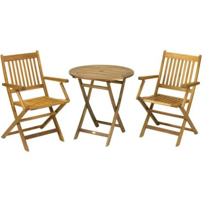 York Folding Bistro Set In Acacia Wood York Folding Bistro Set In Acacia Wood