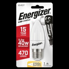 Energizer E27 Warm White Candle 40W/5.2W