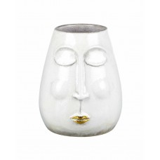 Lippy White/Gold Vase 200x170mm