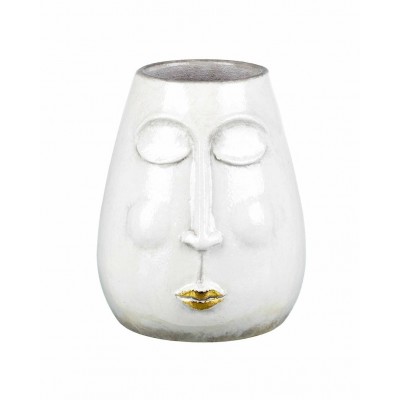 Lippy White/Gold Vase 200x170mm