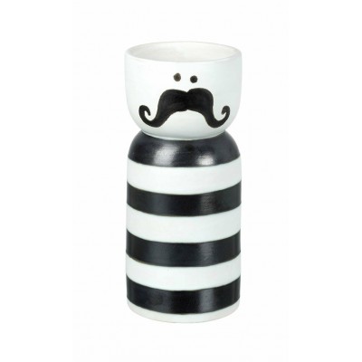 Monsieur Vase Black/White 250x105mm