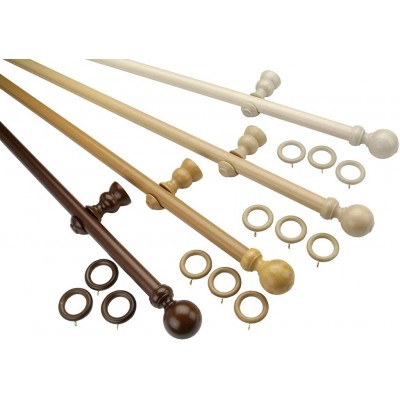 Wooden Curtain Pole Beech 28mm x 180cm
