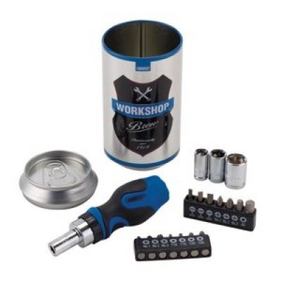 Stubby Ratchet Screwdriver And Bit Set (18 Piece)