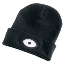 Black Beanie Hat With 1W Rechargeable Torch