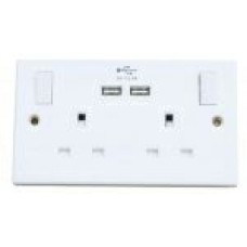 2 Gang Socket With 2 USB PORTS 2100mA