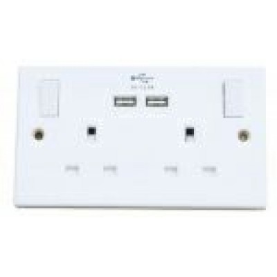 2 Gang Socket With 2 USB PORTS 2100mA