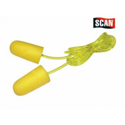Foam Earplugs & Cord SNR 34 dB (6 Pairs)