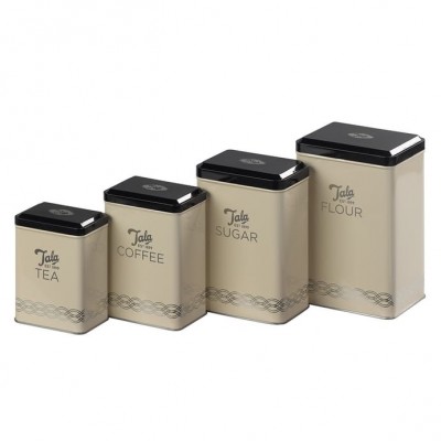 set of 4 flour coffee tea and sugar storage tins