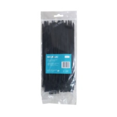 Securlec Black Cable Ties 4.5mm x 200mm Pack 100