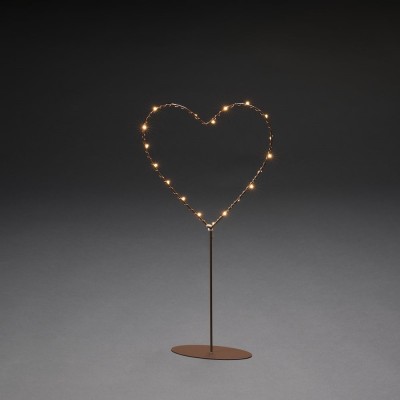 Standing Heart Copper 20 Amber LED B/O