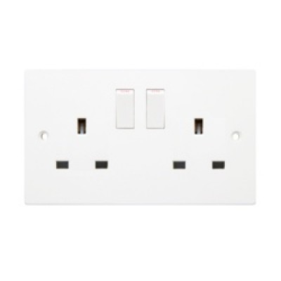 Dencon 13A, Twin Switched Socket Outlet to BS1363 Pre-Packed
