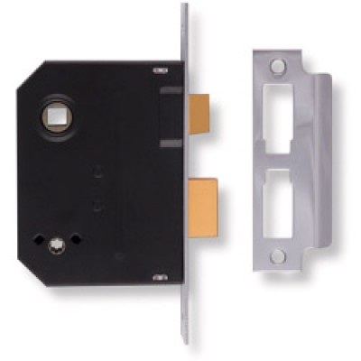 Mortice Bathroom Lock Chrome Finish 2.5