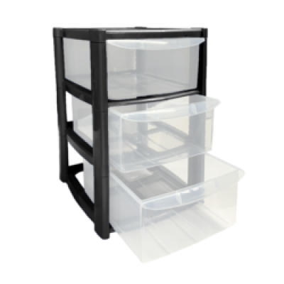 TML 3 Drawer Tower Large Black TML 3 Drawer Tower Large Black