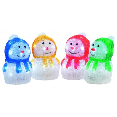 17cm 4 Assorted Acrylic Snowmen