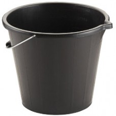 3 Gallon, 14 Litre Black Plastic Bucket 3 Gallon, 14 Litre Black Plastic Bucket