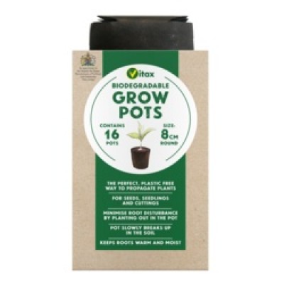 Vitax Grow Pots Pack 16 8cm