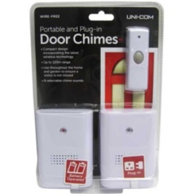 Uni-Com Portable and Plug in Twin Pack Door Chime