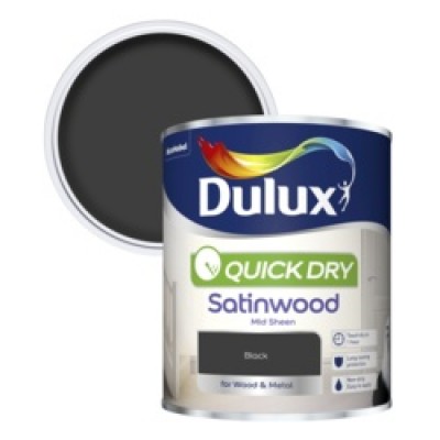 Dulux QD Satinwood Black 750ml Dulux QD Satinwood Black 750ml