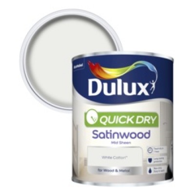 Dulux QD Satinwood White Cotton 750ml