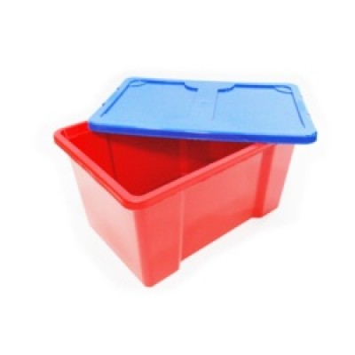 TML Red Box With Dark Blue Lid 50L