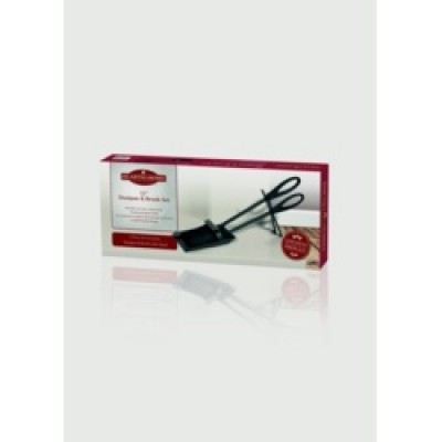 Hearth and Home Fireside Dustpan And Brush Set Black 15