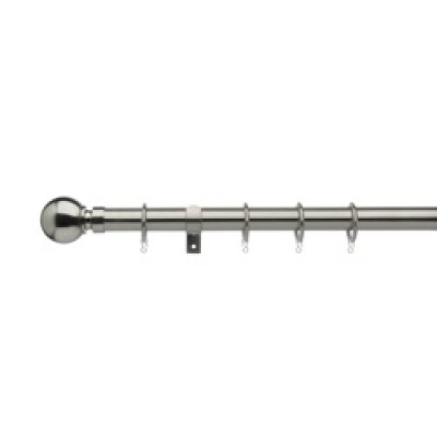 Satin Steel 120cm - 200cm Telescopic Curtain Pole