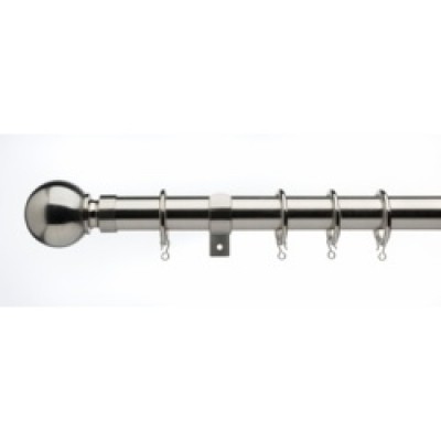 Satin Steel 180cm - 300cm Telescopic Curtain Pole