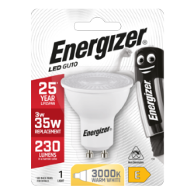 Energizer GU10 Warm White Blister Pack 3.6w