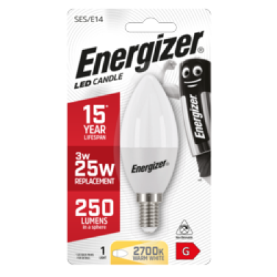 Energizer E14 Warm White Blister Pack Candle 3.4w