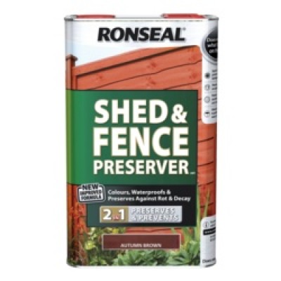 Shed & Fence Wood Preserver Autumn Brown 5L
