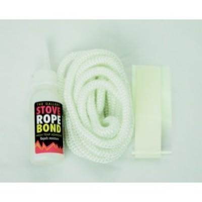 Stove Rope & Glue White 2.5m x 10mm