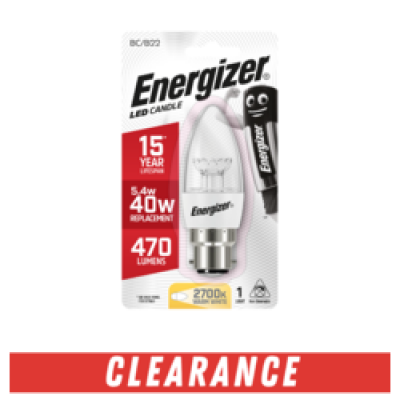 Energizer LED Candle 470lm Warm White BC B22 5.9w
