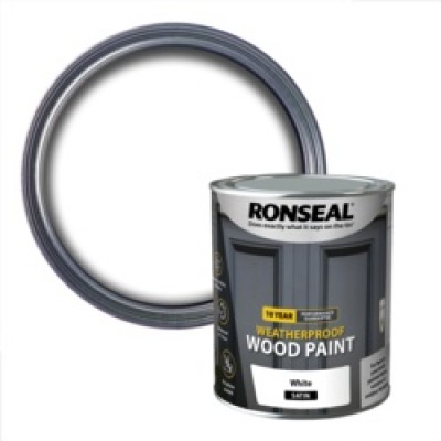 10 Year Weatherproof Satin Wood Paint 750ml - White 10 Year Weatherproof Satin Wood Paint 750ml - White
