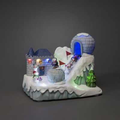 Mechanical Ski Slope Penguin Scene