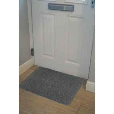 Groundsman Basic Ribbed Indoor Doormat 50 x 80cm Light Grey