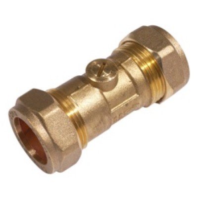 Securplumb L/P CXC Brass Isolation Valve 15mm Pack 10