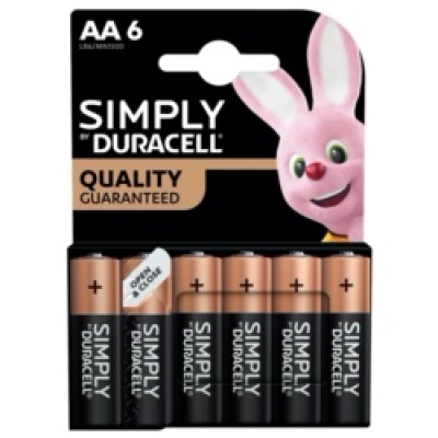 Duracell Simply Batteries AA Pack 6