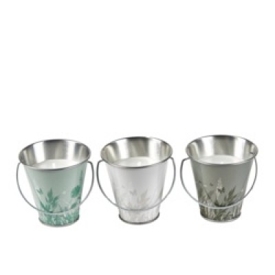 Mini Citronella Candle Bucket White Wax