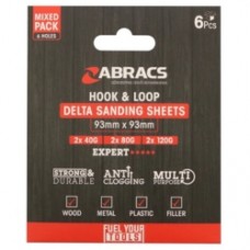 Hook & Loop Delta Sanding Sheet Pack 6 93mm x 93mm