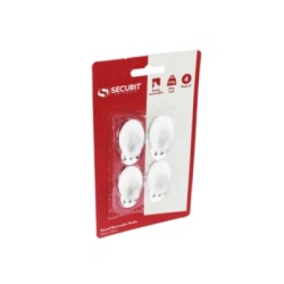 Removable Oval Hook Wht 4pk