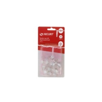 Suction Cup With Clip & Metal Hook 35mm 12 Pack