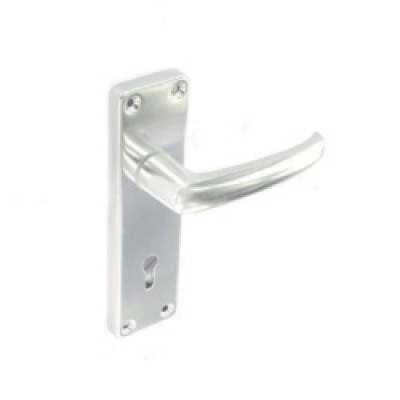 150mm Metal Aluminium Lock Handles Bright (Pair)