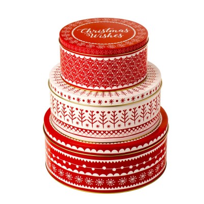 Christmas Cake Tin Set of 3