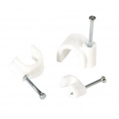 SupaLec White Cable Clips - Round 9mm