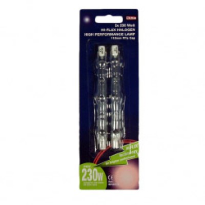 Dencon 230W 117mm Halogen Tube Bubblepack - 2 Pack